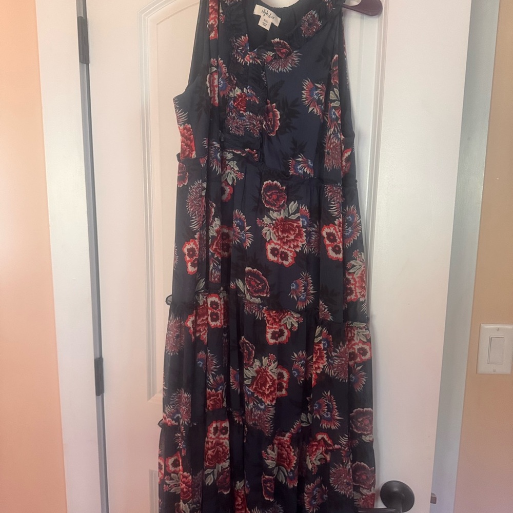 Macy's Style & Co Blue Maxi Dress Size XXL worn once for a Bridal Shower